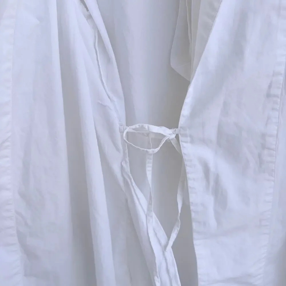 Pottery Barn Bed Bath Y2K Floral Embroidered Cotton Robe Women’s Small